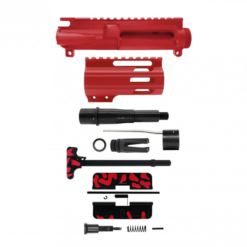 AR-15 .223/5.56 5" BARREL W/ 4'' HANDGUARD | ''RED CAM-FMLUS4 V3'' PISTOL KIT AR-15 .223/5.56 5" BARREL W/ 4'' HANDGUARD | ''RED CAM-FMLUS4 V3'' PISTOL KIT