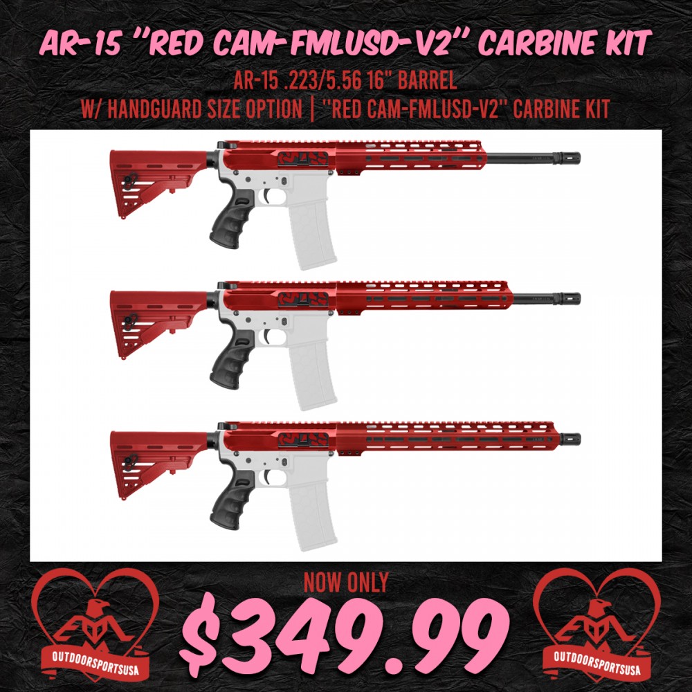 AR-15 .223/5.56 16" BARREL W/ HANDGUARD SIZE OPTION | ''RED CAM-FMLUSD-V2'' CARBINE KIT