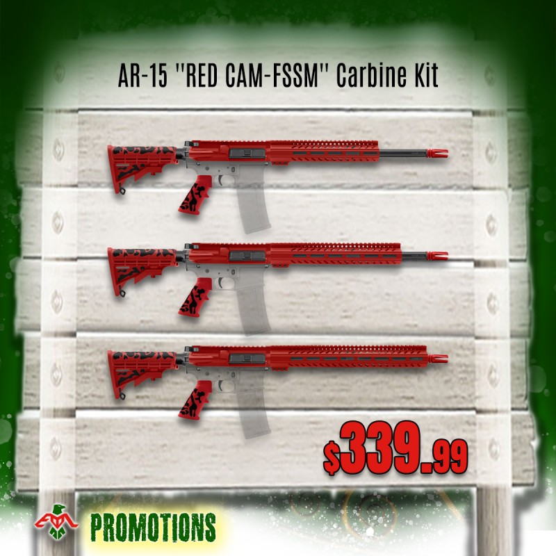 AR-15 .223/5.56 16" BARREL W/ HANDGUARD SIZE OPTION | ''RED CAM-FSSM'' CARBINE KIT