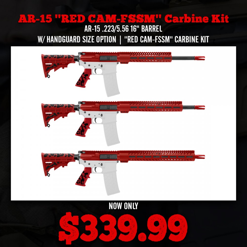 AR-15 .223/5.56 16" BARREL W/ HANDGUARD SIZE OPTION | ''RED CAM-FSSM'' CARBINE KIT