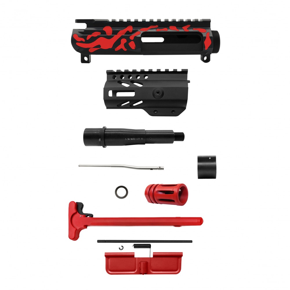 AR-15 .223/5.56 5" BARREL W/ 4'' HANDGUARD | ''RED CAM-FSSM04V2'' PISTOL KIT