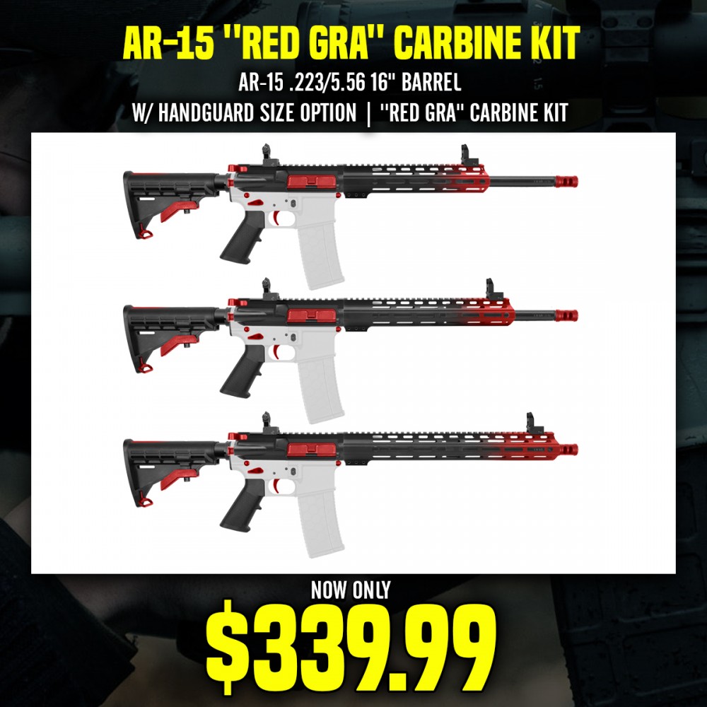 AR-15 .223/5.56 16" BARREL W/ HANDGUARD SIZE OPTION | ''RED GRA'' CARBINE KIT