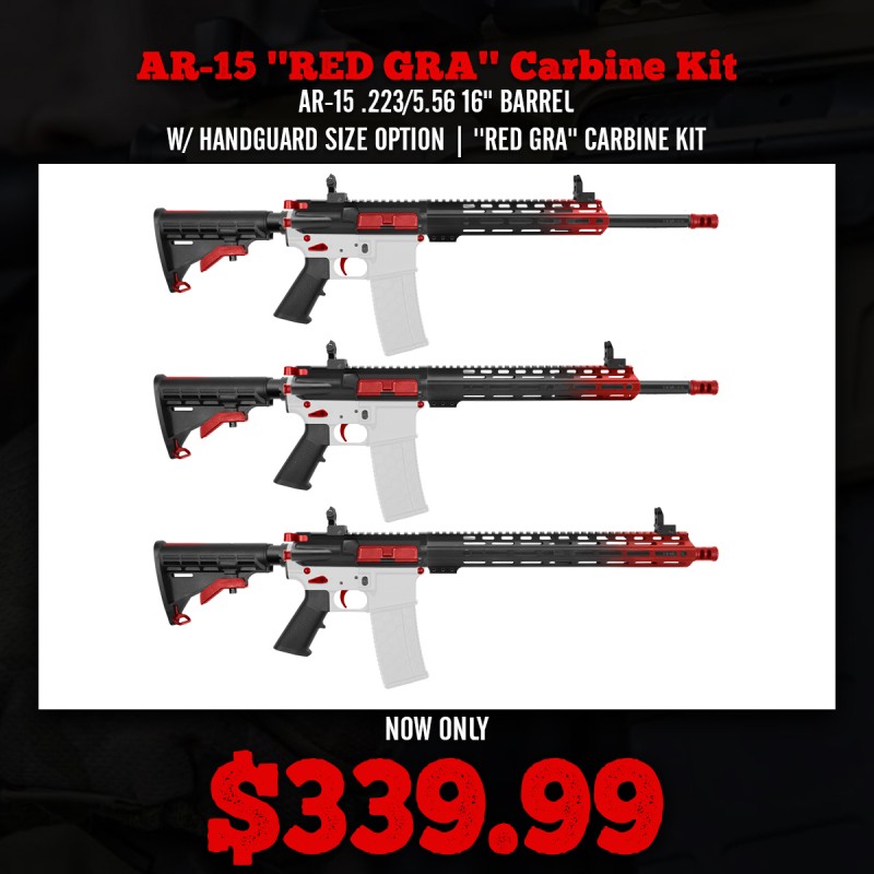 AR-15 .223/5.56 16" BARREL W/ HANDGUARD SIZE OPTION | ''RED GRA'' CARBINE KIT