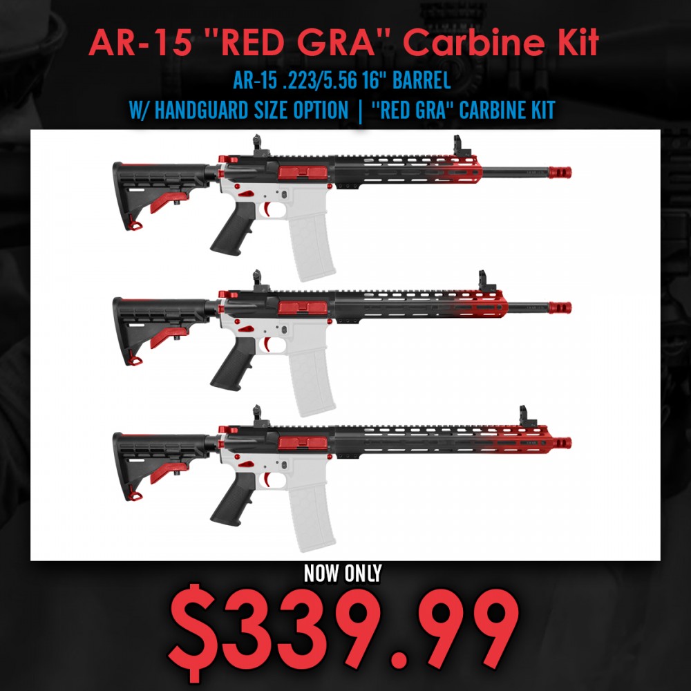 AR-15 .223/5.56 16" BARREL W/ HANDGUARD SIZE OPTION | ''RED GRA'' CARBINE KIT