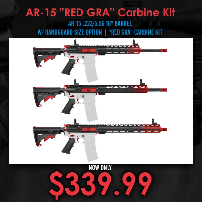 AR-15 .223/5.56 16" BARREL W/ HANDGUARD SIZE OPTION | ''RED GRA'' CARBINE KIT