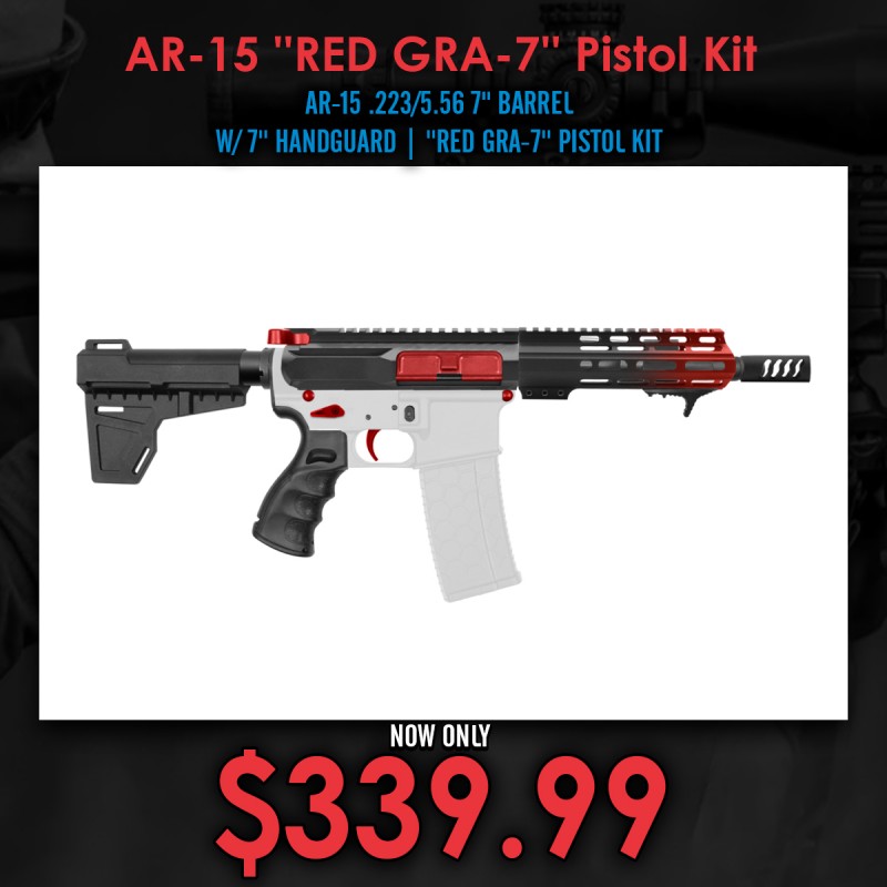 AR-15 .223/5.56 7" BARREL W/ 7'' HANDGUARD | ''RED GRA-7'' PISTOL KIT