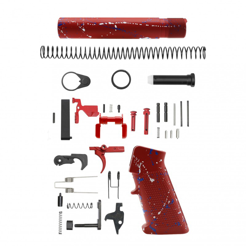 AR-15 .223/5.56 10.5" Barrel  W/ 10'' Handguard | ''RED-BW-SPLATTER'' Pistol Kit