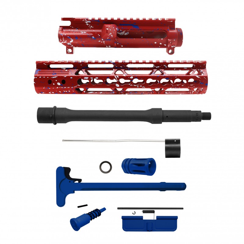AR-15 .223/5.56 10" Barrel W/ 10'' Handguard | ''RED-BW-SPLATTER'' Pistol Kit AR-15 .223/5.56 10" Barrel W/ 10'' Handguard | ''RED-BW-SPLATTER'' Pistol Kit