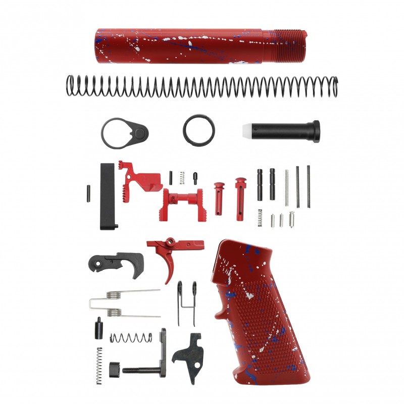 AR-15 .223/5.56 10" Barrel W/ 10'' Handguard | ''RED-BW-SPLATTER'' Pistol Kit AR-15 .223/5.56 10" Barrel W/ 10'' Handguard | ''RED-BW-SPLATTER'' Pistol Kit