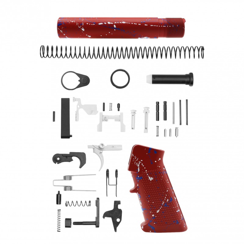 AR-15 .223/5.56 10" Barrel W/ 10'' Handguard | ''RED-BW-SPLATTER'' Pistol Kit AR-15 .223/5.56 10" Barrel W/ 10'' Handguard | ''RED-BW-SPLATTER'' Pistol Kit