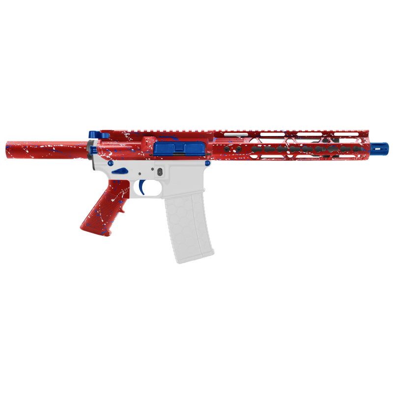 AR-15 .223/5.56 10" Barrel W/ 10'' Handguard | ''RED-BW-SPLATTER'' Pistol Kit AR-15 .223/5.56 10" Barrel W/ 10'' Handguard | ''RED-BW-SPLATTER'' Pistol Kit