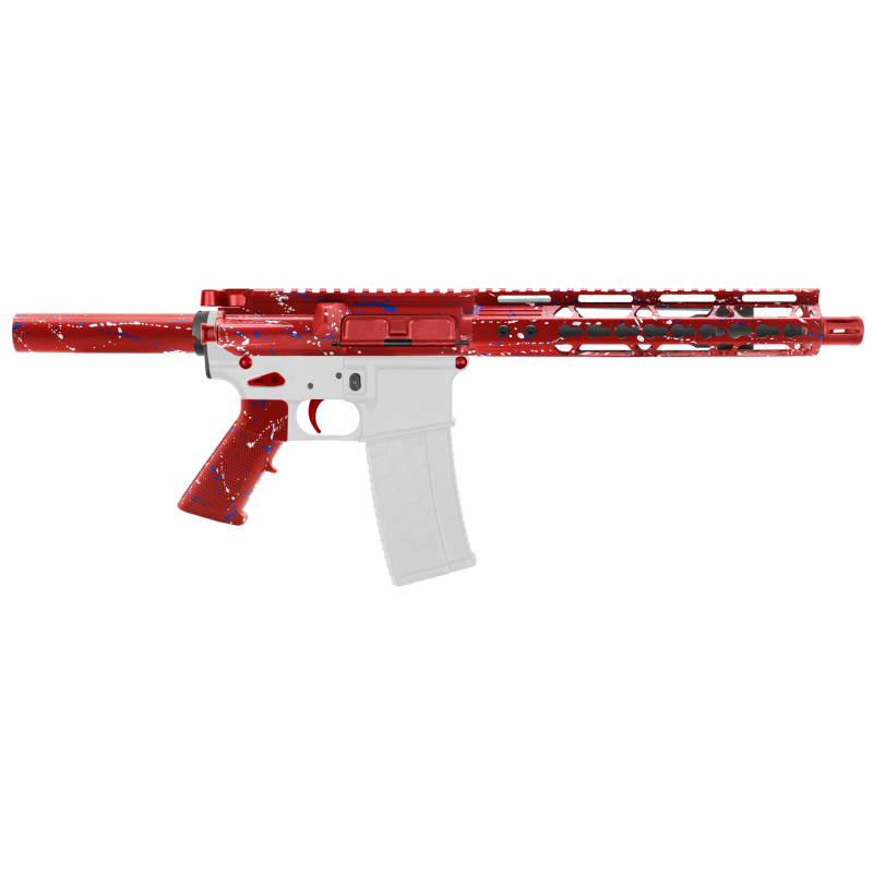 AR-15 .223/5.56 10" Barrel W/ 10'' Handguard | ''RED-BW-SPLATTER'' Pistol Kit AR-15 .223/5.56 10" Barrel W/ 10'' Handguard | ''RED-BW-SPLATTER'' Pistol Kit