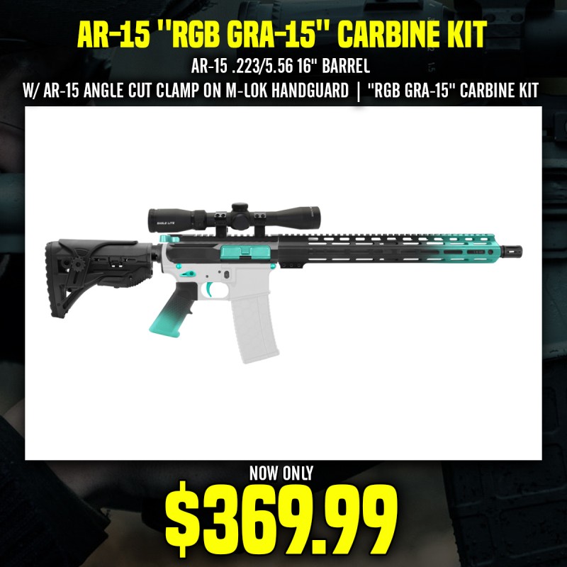 AR-15 .223/5.56 16" BARREL W/ AR-15 ANGLE CUT CLAMP ON M-LOK HANDGUARD | ''RGB GRA-15'' CARBINE KIT