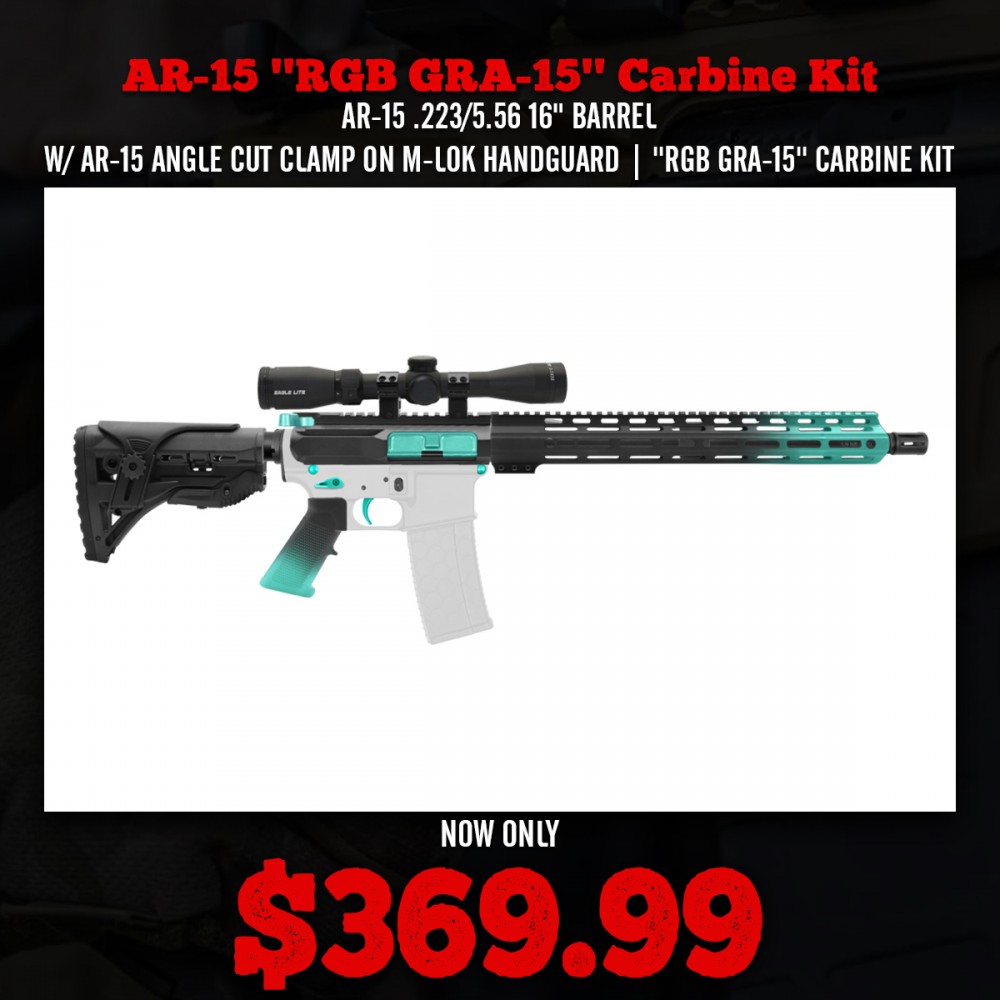 AR-15 .223/5.56 16" BARREL W/ AR-15 ANGLE CUT CLAMP ON M-LOK HANDGUARD | ''RGB GRA-15'' CARBINE KIT