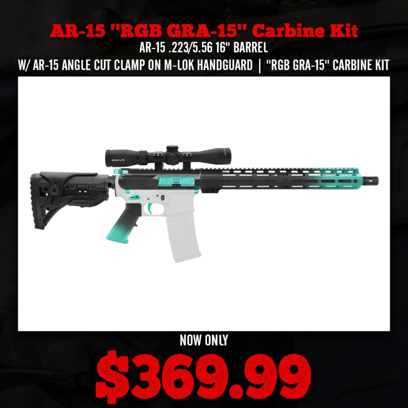 AR-15 .223/5.56 16" BARREL W/ AR-15 ANGLE CUT CLAMP ON M-LOK HANDGUARD | ''RGB GRA-15'' CARBINE KIT