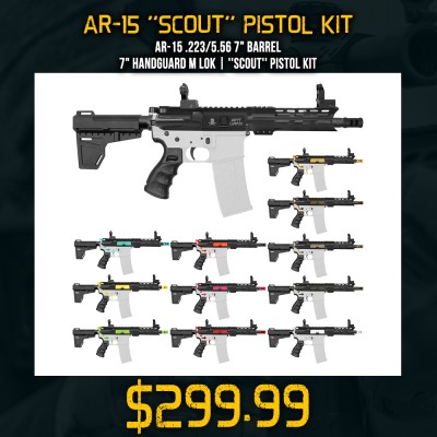 AR-15 .223/5.56 7" Barrel 7" Handguard M Lok| ''SCOUT'' Pistol Kit