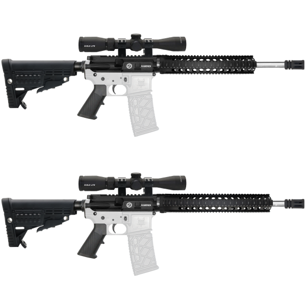 AR-15 .223 Wylde 18" Stainless Steel Barrel W/ 10" or 12” Key Mod Handguard| " SEMPER FI" Carbine Kit AR-15 .223 Wylde 18" Stainless Steel Barrel W/ 10" or 12” Key Mod Handguard| " SEMPER FI" Carbine Kit