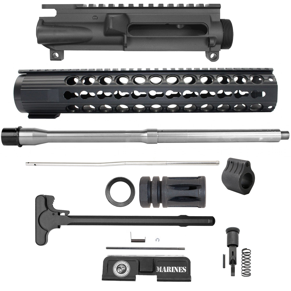 AR-15 .223/5.56 18" Stainless Steel Barrel W/ 10" or 12” Key Mod Handguard| " SEMPER FI" Carbine Kit