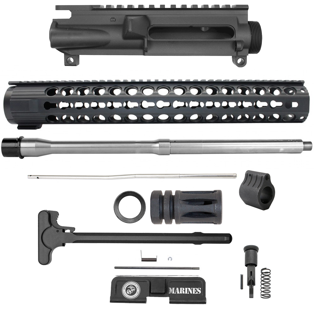 AR-15 .223/5.56 18" Stainless Steel Barrel W/ 10" or 12” Key Mod Handguard| " SEMPER FI" Carbine Kit AR-15 .223/5.56 18" Stainless Steel Barrel W/ 10" or 12” Key Mod Handguard| " SEMPER FI" Carbine Kit