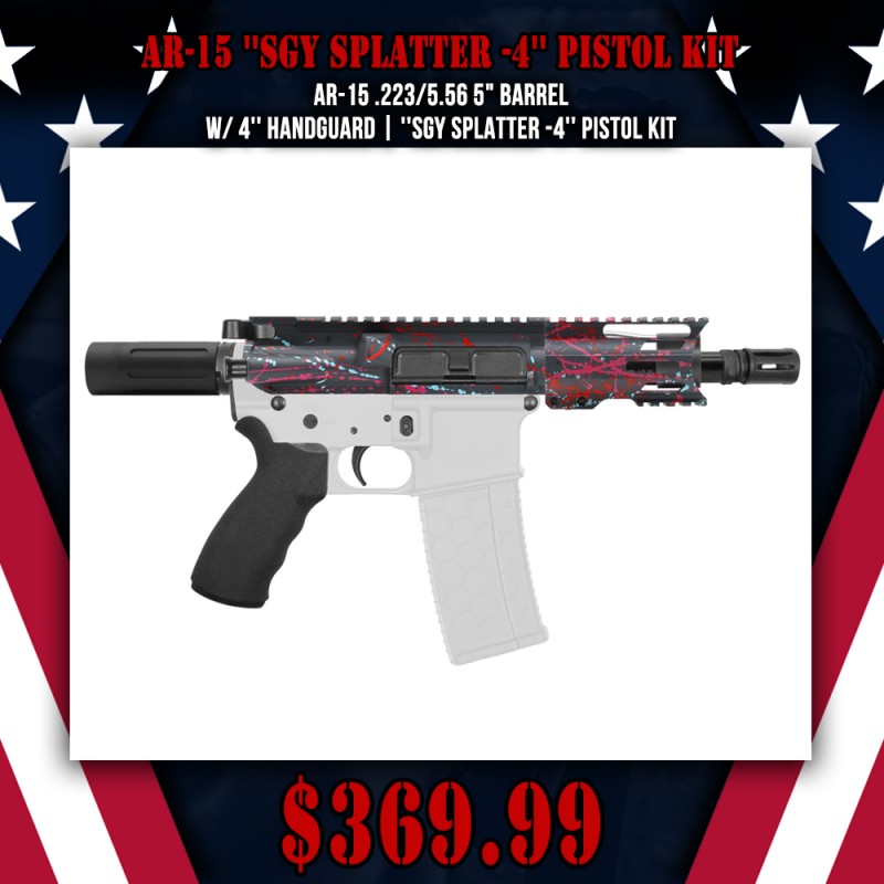 AR-15 .223/5.56 5" Barrel W/ 4'' Handguard | ''SGY SPLATTER -4'' Pistol Kit AR-15 .223/5.56 5" Barrel W/ 4'' Handguard | ''SGY SPLATTER -4'' Pistol Kit