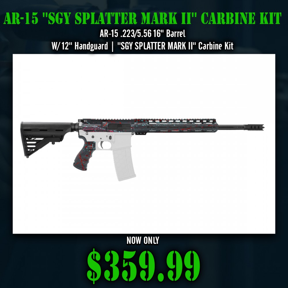 AR-15 .223/5.56 16" Barrel  W/ 12'' Handguard | ''SGY SPLATTER MARK II'' Carbine Kit