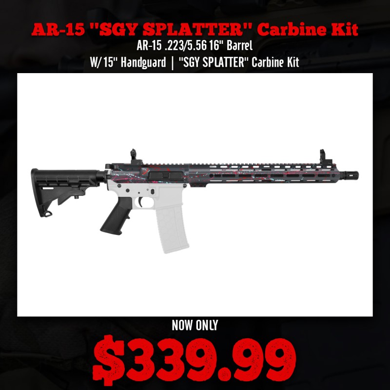 AR-15 .223/5.56 16" Barrel  W/ 15'' Handguard | ''SGY SPLATTER'' Carbine Kit