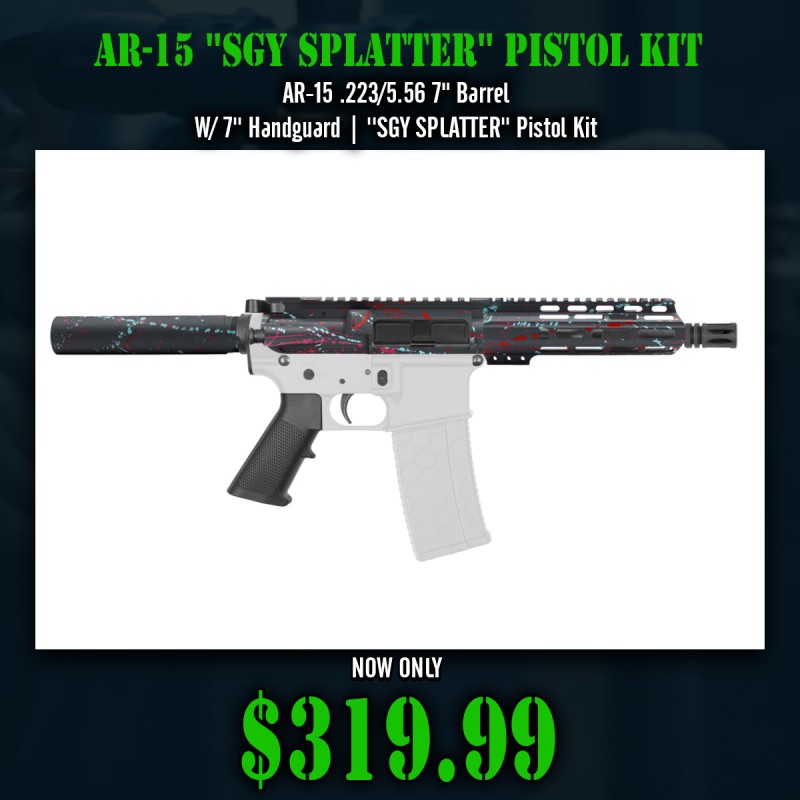 AR-15 .223/5.56 7" Barrel  W/ 7'' Handguard | ''SGY SPLATTER'' Pistol Kit