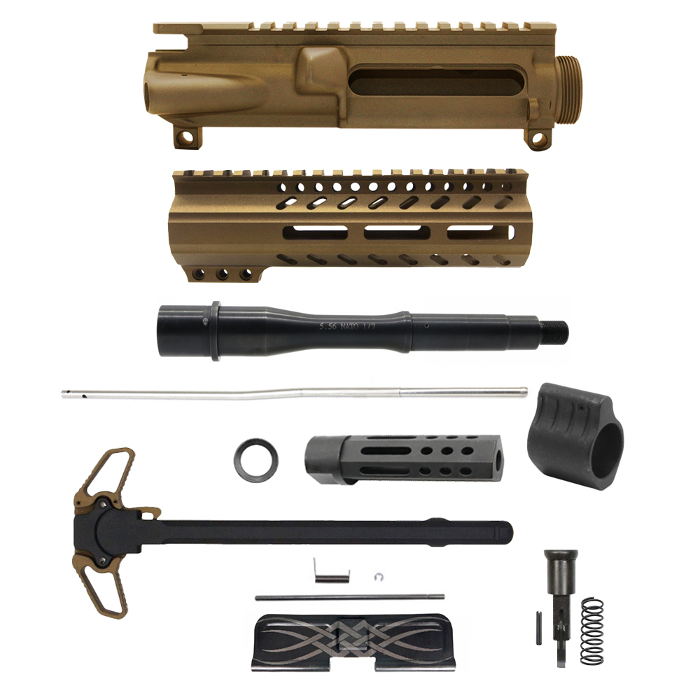 AR-15 .223/5.56 7.5" Barrel 7" M Lok Handguard with Cerakote Color Options| ''SHADE'' Pistol Kit