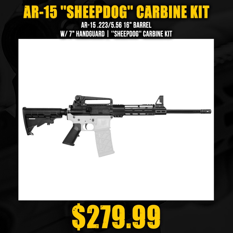 AR-15 .223/5.56 16" Barrel W/ 7" Handguard| ''SHEEPDOG'' Carbine Kit