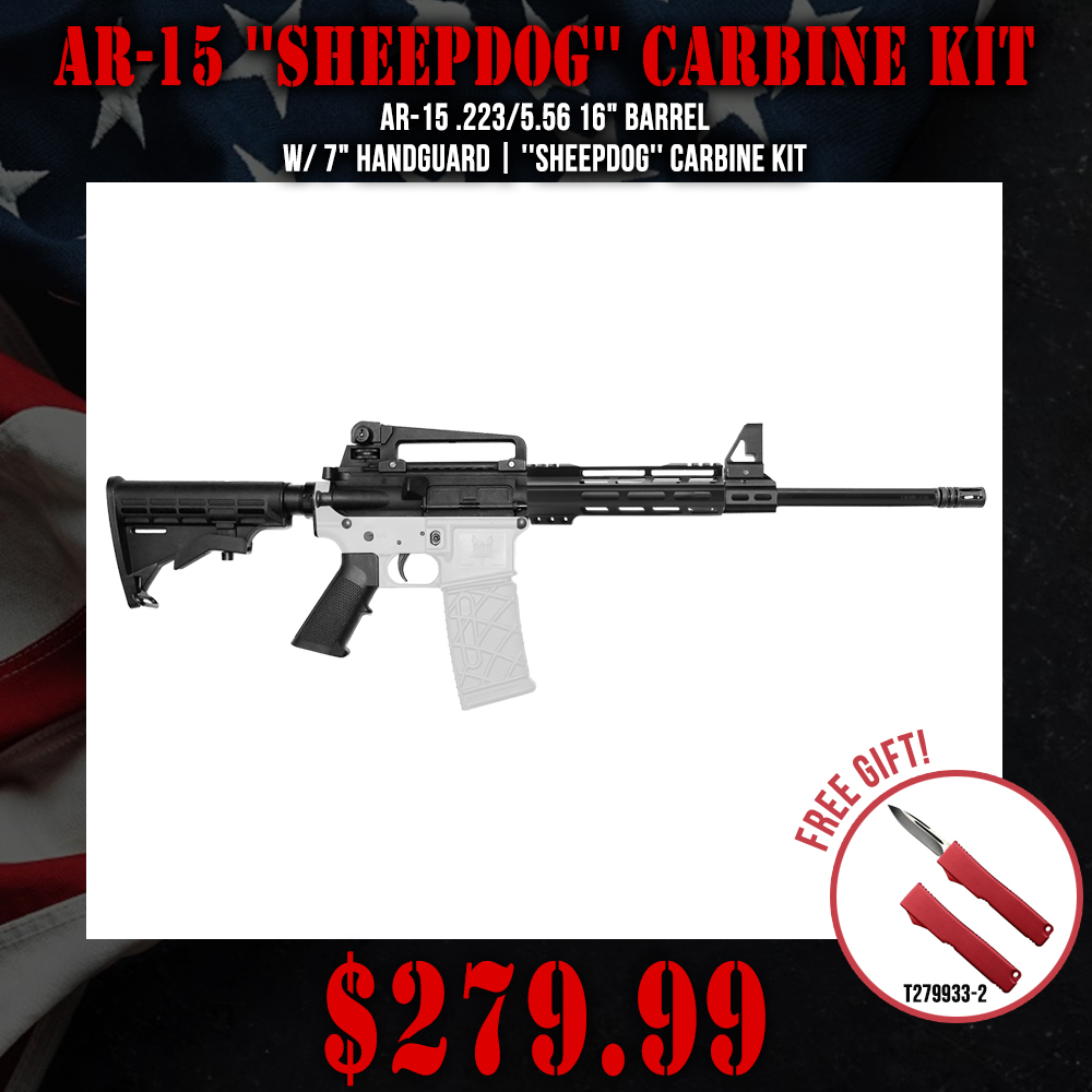 AR-15 .223/5.56 16" Barrel W/ 7" Handguard| ''SHEEPDOG'' Carbine Kit AR-15 .223/5.56 16" Barrel W/ 7" Handguard| ''SHEEPDOG'' Carbine Kit