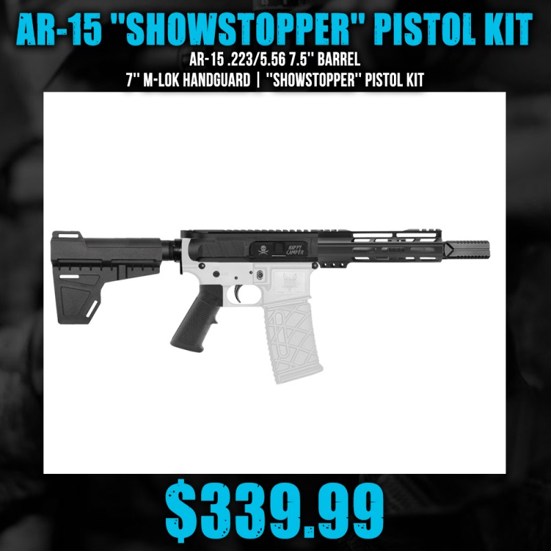 AR-15 .223/5.56 7.5'' Barrel 7'' M-LOK Handguard | ''SHOWSTOPPER'' Pistol Kit AR-15 .223/5.56 7.5'' Barrel 7'' M-LOK Handguard | ''SHOWSTOPPER'' Pistol Kit