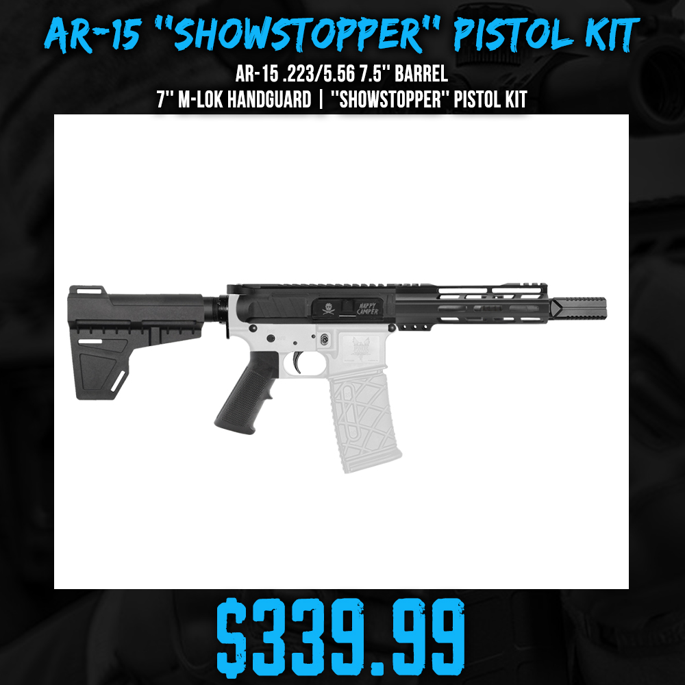 AR-15 .223/5.56 7.5'' Barrel 7'' M-LOK Handguard | ''SHOWSTOPPER'' Pistol Kit