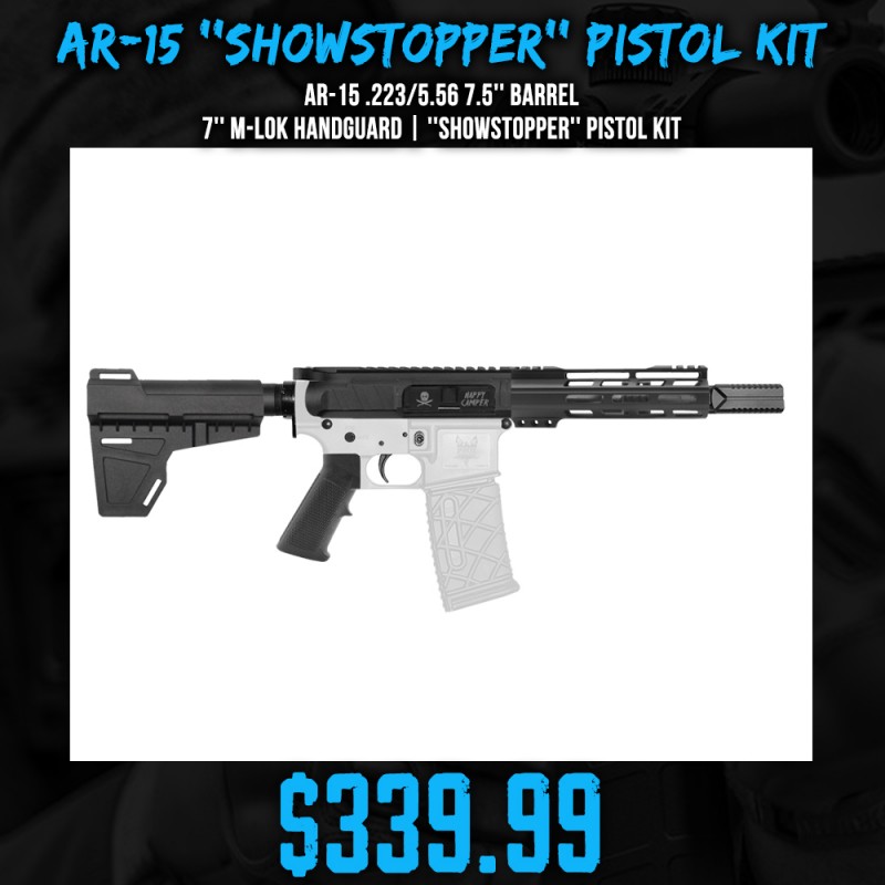 AR-15 .223/5.56 7.5'' Barrel 7'' M-LOK Handguard | ''SHOWSTOPPER'' Pistol Kit