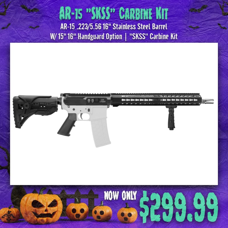 AR-15 .223/5.56 16" Stainless Steel Barrel W/ 15" 16'' Handguard Option | ''SKSS'' Carbine Kit