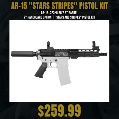 AR-15 .223/5.56 7.5'' Barrel 7'' Handguard Option | ''STARS AND STRIPES'' Pistol Kit