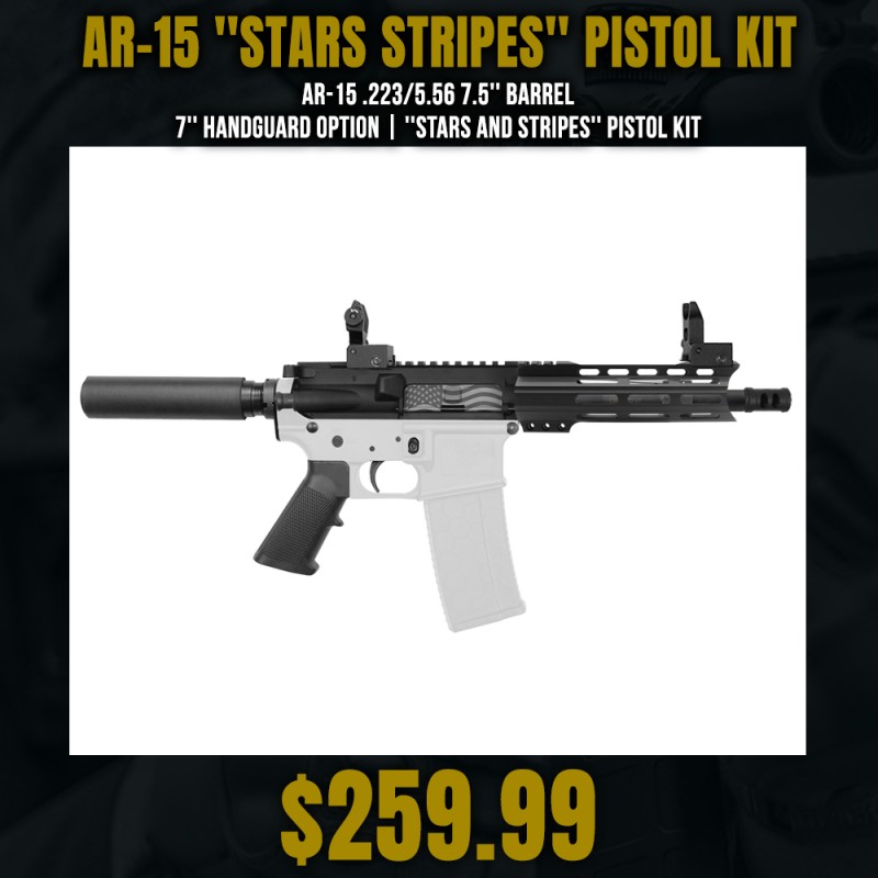AR-15 .223/5.56 7.5'' Barrel 7'' Handguard Option | ''STARS AND STRIPES'' Pistol Kit