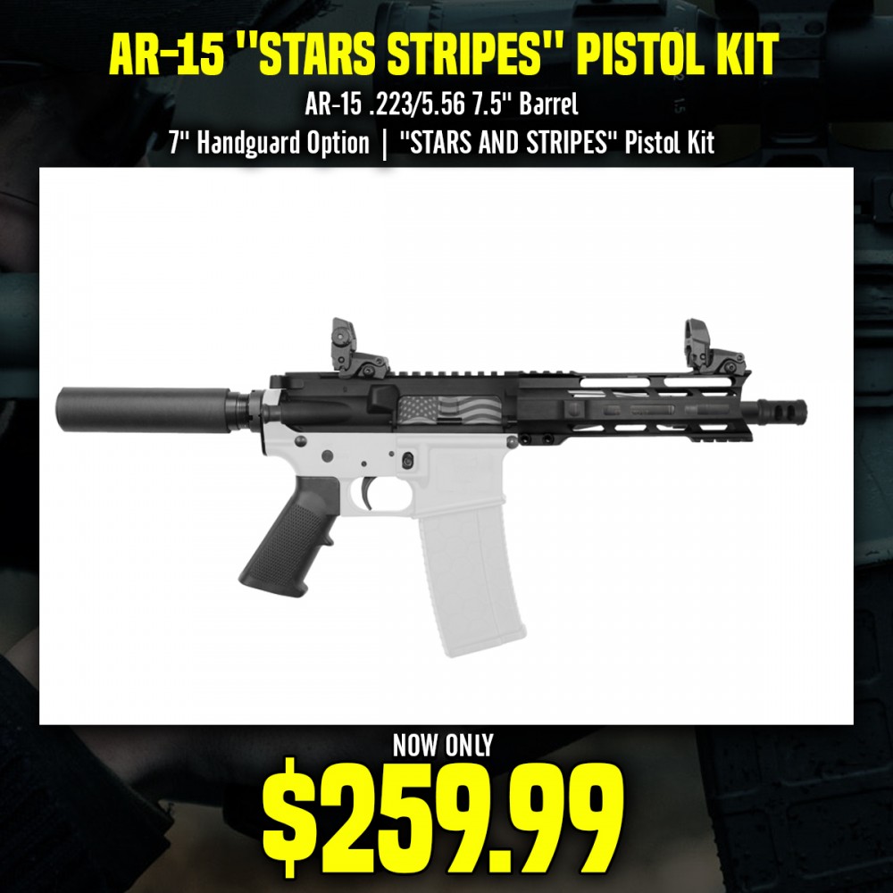 AR-15 .223/5.56 7.5'' Barrel 7'' Handguard Option | ''STARS AND STRIPES'' Pistol Kit