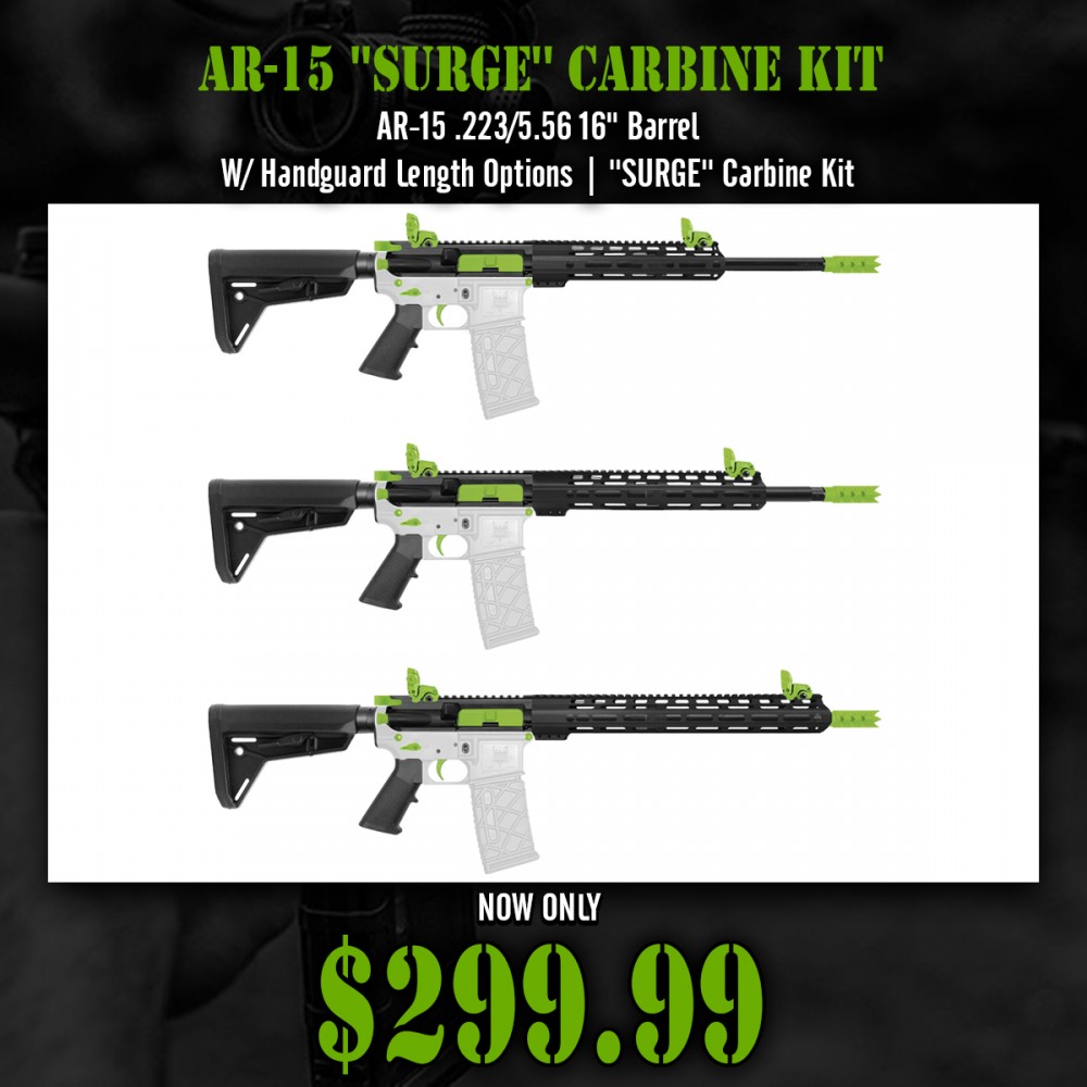 AR-15 .223/5.56 16" Barrel W/ Handguard Length Options| ''SURGE'' Carbine Kit