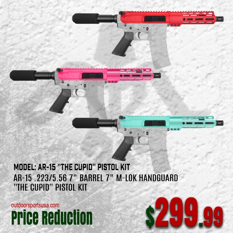 AR-15 .223/5.56 7" Barrel 7" M-LOK Handguard | ''THE CUPID'' Pistol Kit AR-15 .223/5.56 7" Barrel 7" M-LOK Handguard | ''THE CUPID'' Pistol Kit