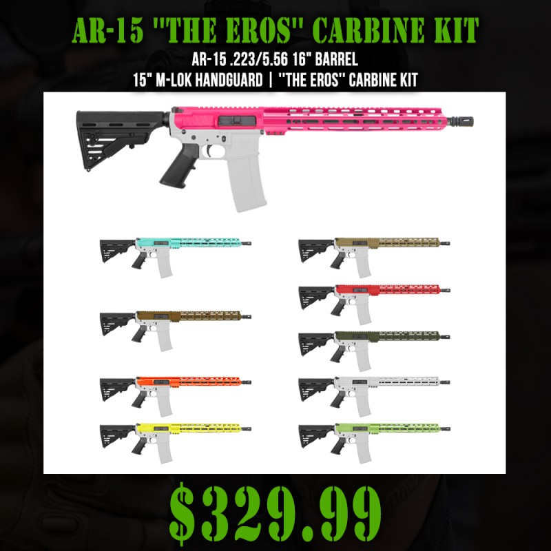 AR-15 .223/5.56 16" Barrel 15" M-LOK Handguard | ''THE EROS'' Carbine Kit AR-15 .223/5.56 16" Barrel 15" M-LOK Handguard | ''THE EROS'' Carbine Kit