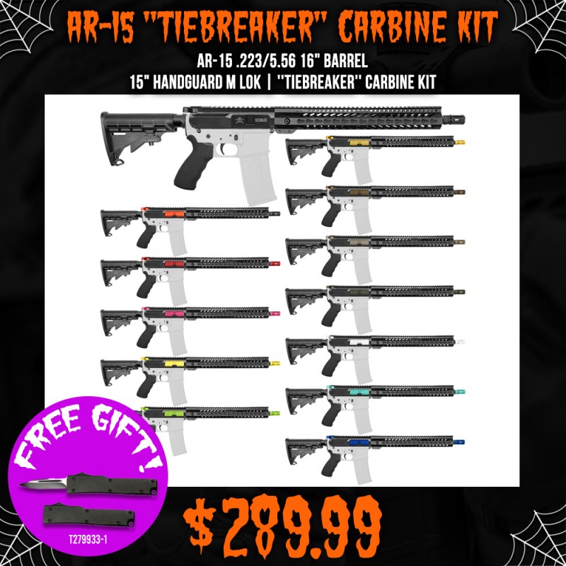 AR-15 .223/5.56 16" Barrel 15" Handguard M Lok| ''TIEBREAKER'' Carbine Kit AR-15 .223/5.56 16" Barrel 15" Handguard M Lok| ''TIEBREAKER'' Carbine Kit