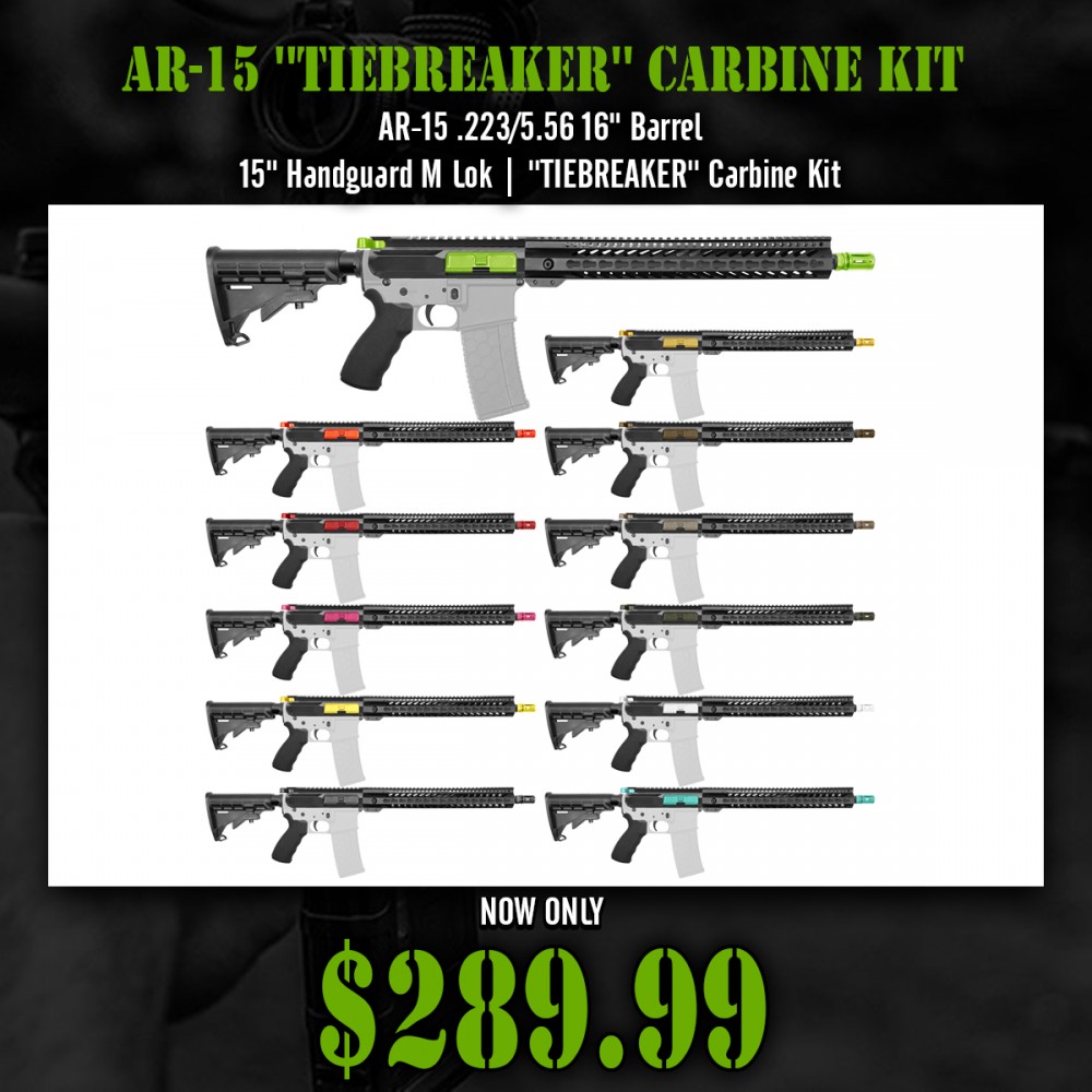 AR-15 .223/5.56 16" Barrel 15" Handguard M Lok| ''TIEBREAKER'' Carbine Kit