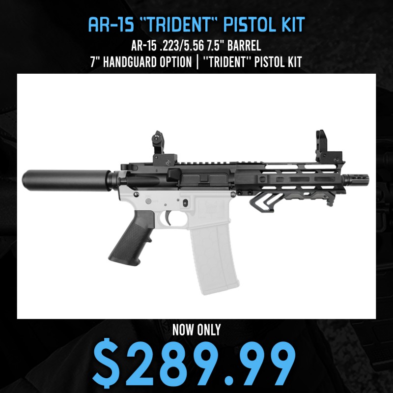 AR-15 .223/5.56 7.5" Barrel 7" Handguard Option | ''TRIDENT'' Pistol Kit