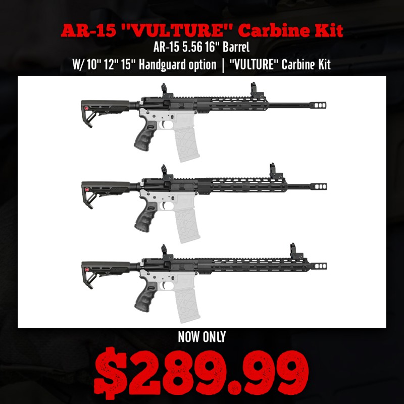 AR-15 5.56 16" Barrel W/ 10'' 12" 15'' Handguard option | ''VULTURE'' Carbine Kit