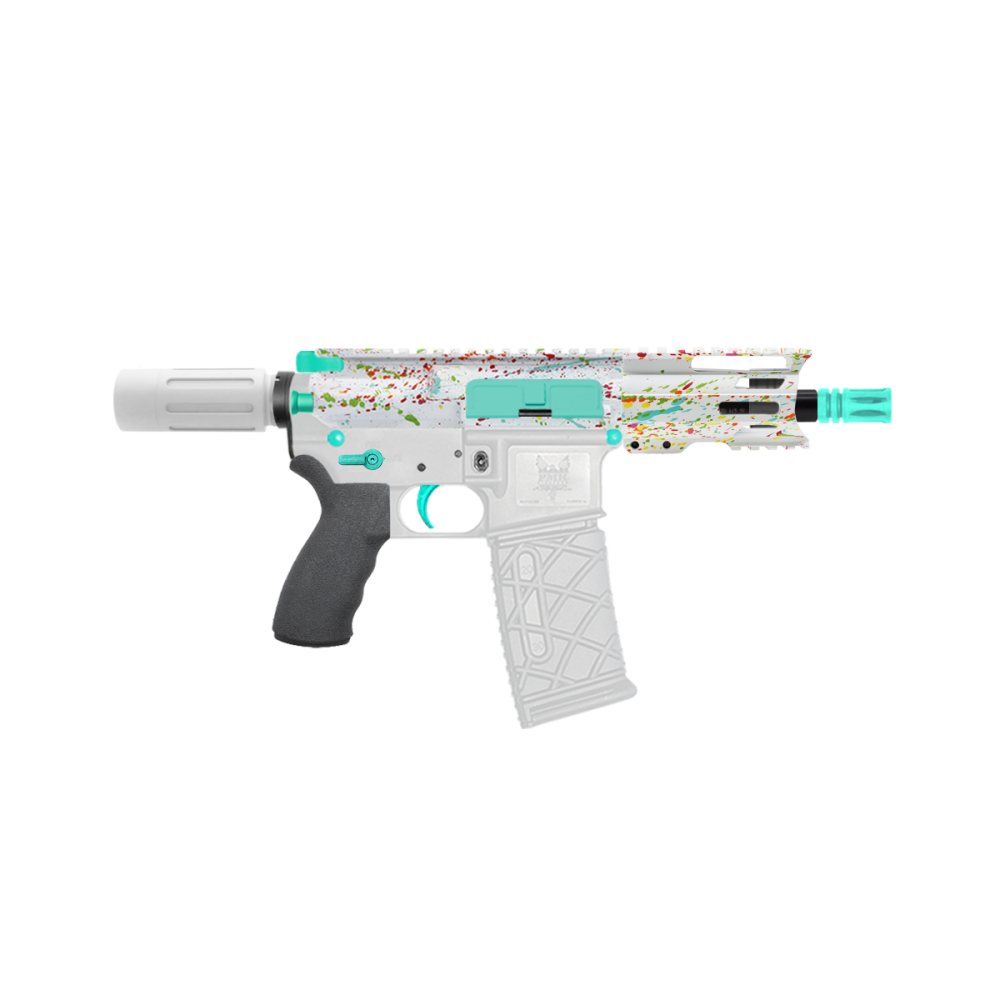 AR-15 .223/5.56 5" Barrel  W/ 4'' Handguard | ''WHI SPLATTER -4'' Pistol Kit