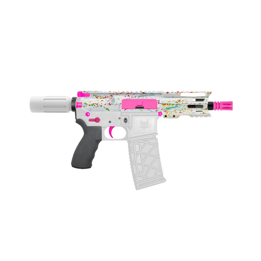 AR-15 .223/5.56 5" Barrel  W/ 4'' Handguard | ''WHI SPLATTER -4'' Pistol Kit