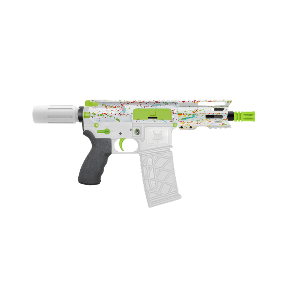 AR-15 .223/5.56 5" Barrel  W/ 4'' Handguard | ''WHI SPLATTER -4'' Pistol Kit
