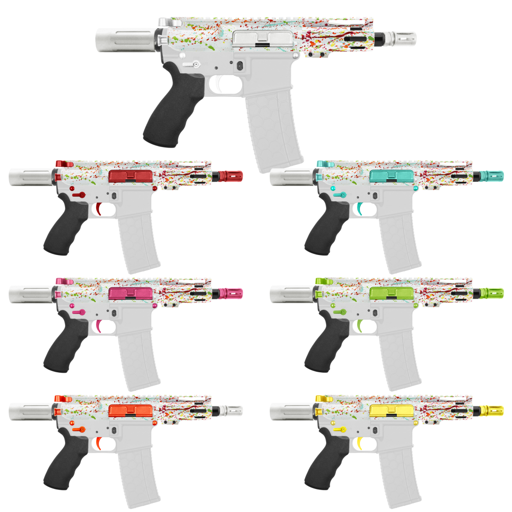 AR-15 .223/5.56 5" Barrel  W/ 4'' Handguard | ''WHI SPLATTER -4'' Pistol Kit