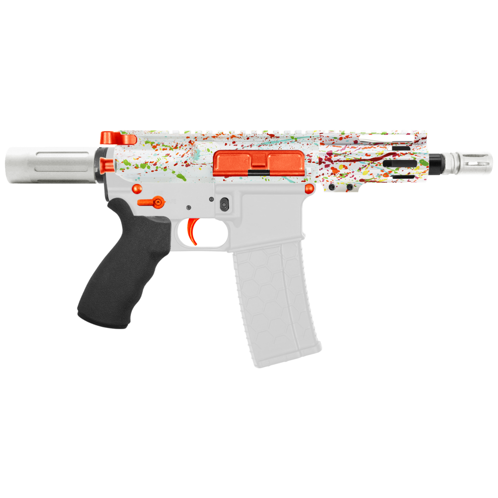AR-15 .223/5.56 5" Barrel  W/ 4'' Handguard | ''WHI SPLATTER -4'' Pistol Kit