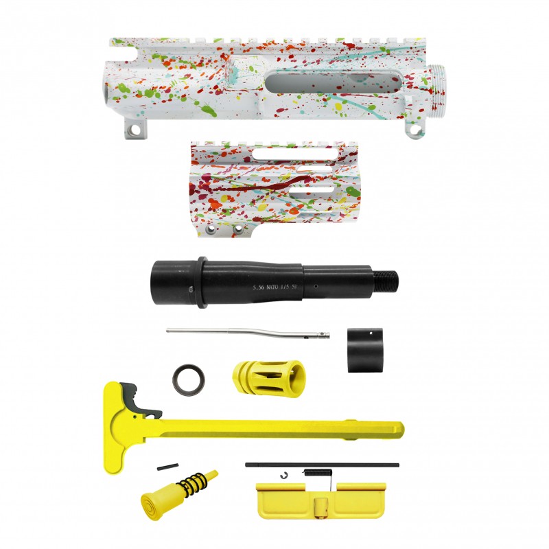 AR-15 .223/5.56 5" Barrel  W/ 4'' Handguard | ''WHI SPLATTER -4'' Pistol Kit